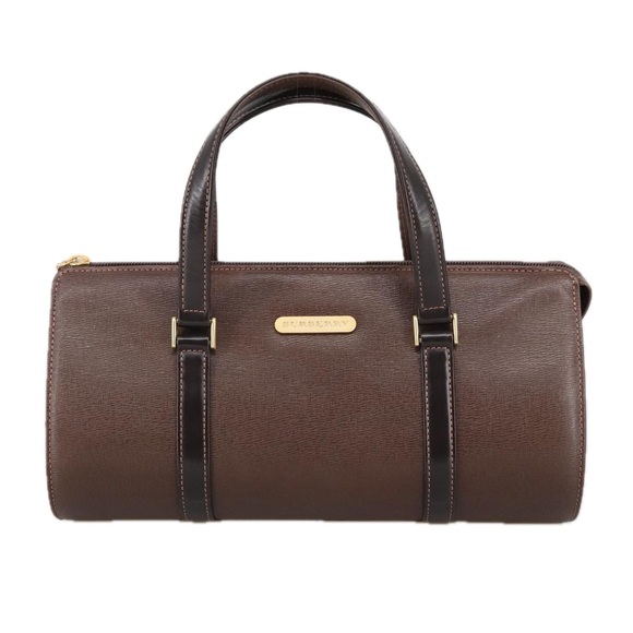 BURBERRY Hand Bag Leather Brown Gold Auth yk16155 - Picture 13 of 16